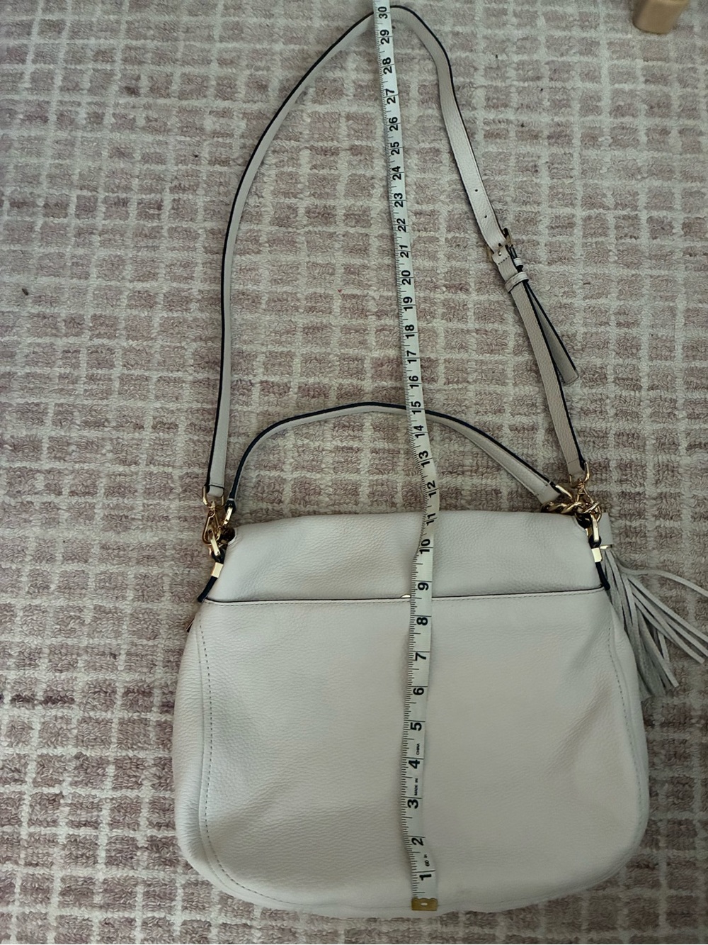 MICHAEL Michael Kors Off White Leather Bedford Crossbody Bag - Picture 13 of 15
